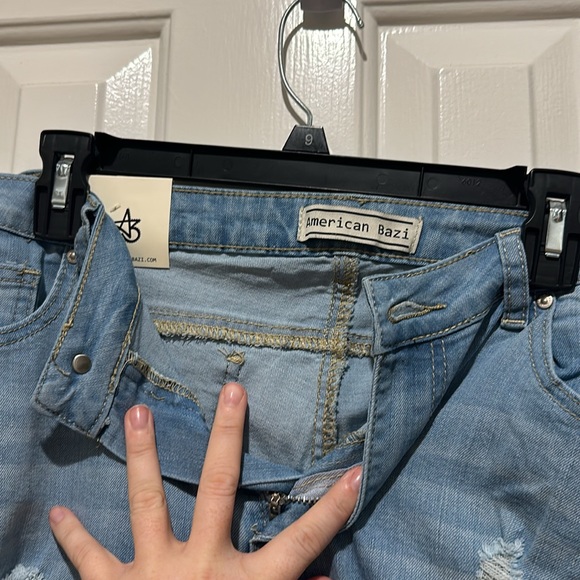 NEW w/tags American Bazi skinny low rise light blue wash denim jeans size 13 - Picture 5 of 12